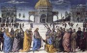 Pietro Perugino christ giving the keys to st.peter Spain oil painting artist